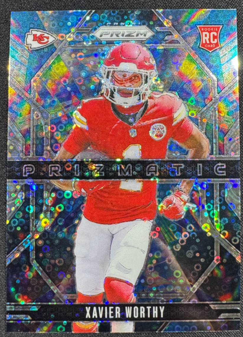 2024 Panini Prizm #14 Xavier Worthy Prizmatic No Huddle Disco (RC) - Chiefs