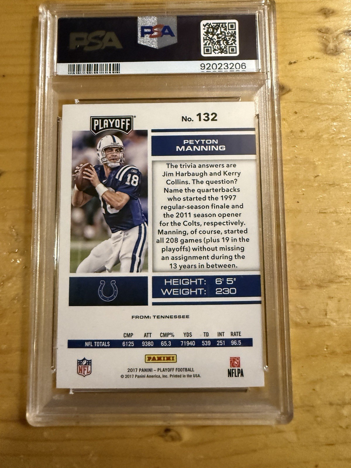 2017 Panini Payton Manning 3rd DownSsp#/25 PSA 10! Also a True 1 Of 1🔥 view 4