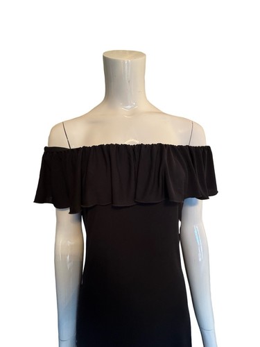 Celine schwarz Rüschen Schulterfrei Jerseykleid Neu mit Etikett $ 550 12 - Bild 6 von 12