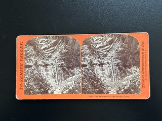 Antique Vintage LADDERS AT VERNAL FALL CALIFORNIA Stereoview Photograph