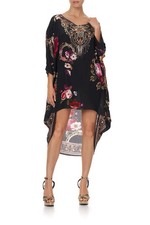 Camilla Scoop Back Dress Black Floral Silk One Size Mirror Mirror Designer
