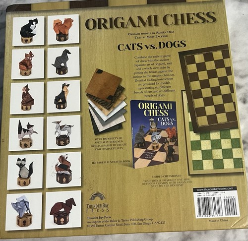 Origami DIY Chess Cats Vs Dogs  Make Chess Pieces Paper Craft New - Picture 4 of 6