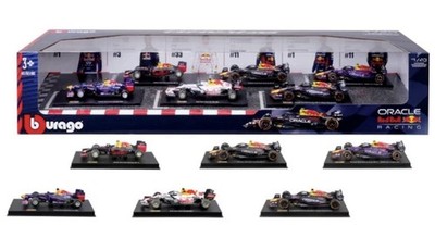 Burago 1:43 Scale Formula 1 Die Cast Red Bull Oracle Race Cars 6-Pack in Box