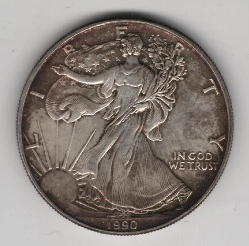 1990 WALKING LIBERTY AMERICAN EAGLE .999 FINE SILVER DOLLAR COIN 1oz. $1 USA