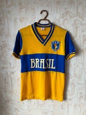 Vintage Brazil Football Shirt Retro Jersey Karel Size Adult S/M