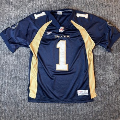 Level 7 Tri-Cities Fever Arena Football Jersey XL Navy Blue Gold #1 af2 AFL Vtg