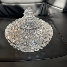 CRISTAL D’Arques GENUINE LEAD CRYSTAL CANDY DISH WITH LID. VGC. 5 inches Wide