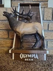 VTG Olympia Beer Plastic Elk Beer Sign Man Cave Wildlife Decor 1960s Bar Pub USA