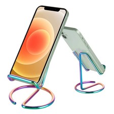 Rainbow Metal Desk Phone  Tablet Stand   Hands-Free Holder for Phones  Tablets