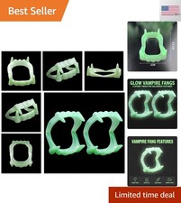 2Pcs Vampire Teeth Fangs Glow in The Dark Plastic Fake Vampire Teeth  2Pcs Sha...