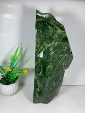 6.75kg Tall Nephrite Jade Polished Dark Green Genuine Freeform Crystal