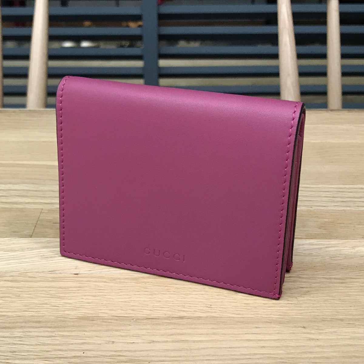 Gucci Pink Leather 2-Fold Compact Wallet Card Case 410120 586398