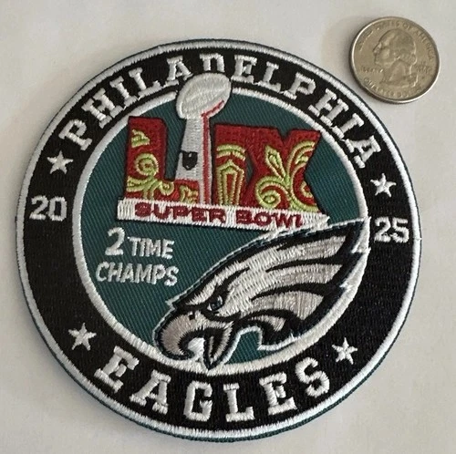 Philadelphia Eagles  embroidered iron on patch (2025) Champions 4”x 4” Wow!