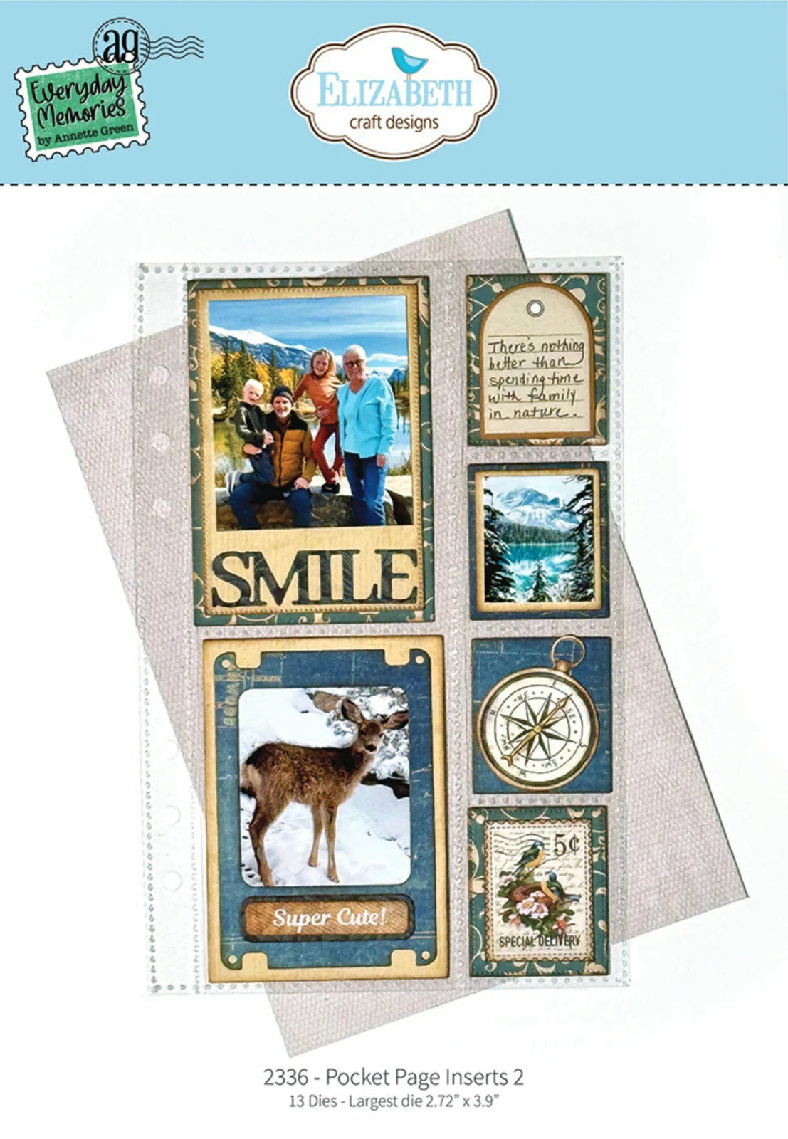 Elizabeth Craft Designs Cutting Dies Delightful Discovery Pocket Inserts 2 2336