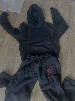 Trapstar Irongate Arch Chenille Tracksuit Black/Red, Size XS