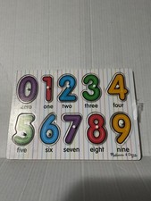 Vintage Melissa  Doug Wooden Number Art Puzzle