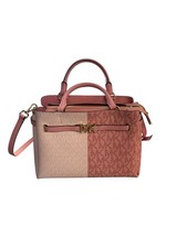 MICHAEL KORS REED BELTED SATCHEL PINK LEATHER HANDBAG (AL-CH) (PPJ060251)
