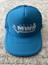 Maui Wave Riders Hawaii Mesh Surfer SnapBack Cap Hat Aqua Blue Otto Polyester