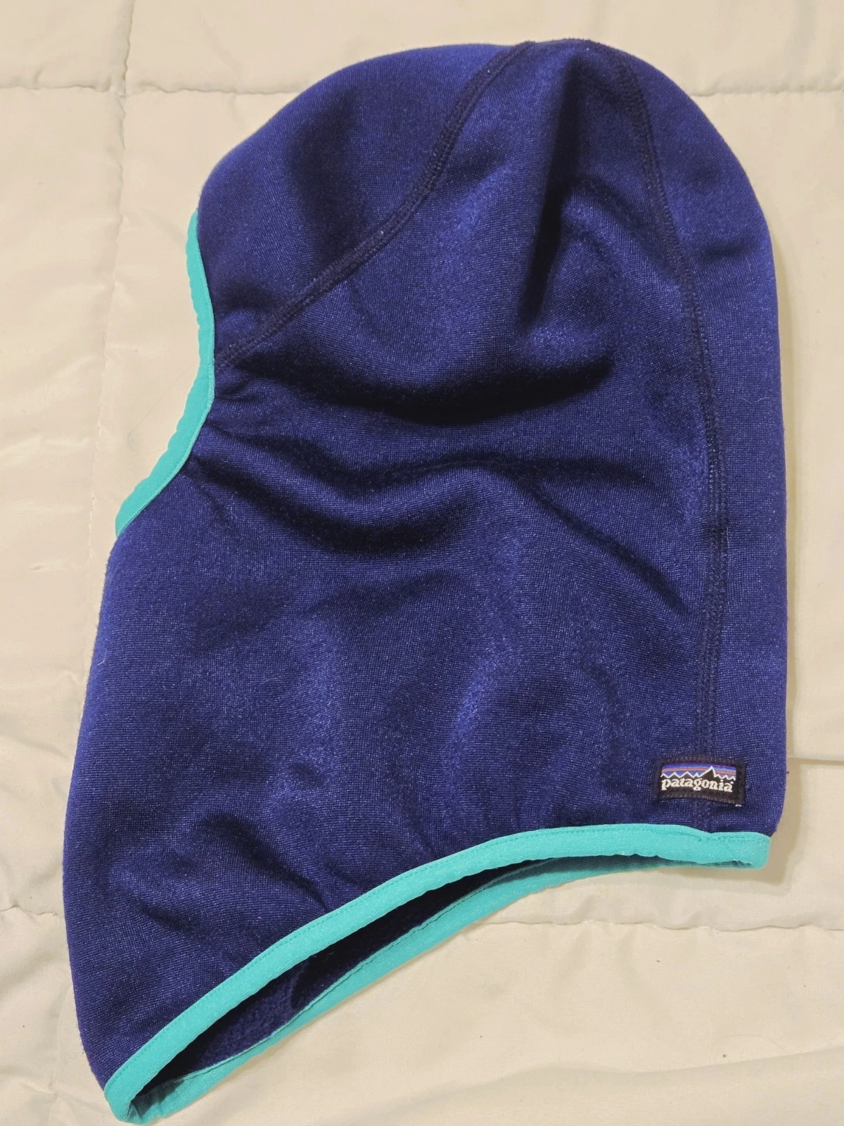 Vtg 80's Patagonia Balaclava Ski Mask Blue Capilene Hat Fleece Made USA Travel