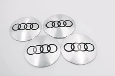 4x SILVER 56mm wheel center sticker Decal for A2 A3 A4 A5 A6 A7 A8 TT Q3 Q5 Q7
