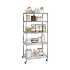 Seville Classics UltraDurable 5-Tier NSF Steel Wire Shelving, 36"W x 24"D x 76"H