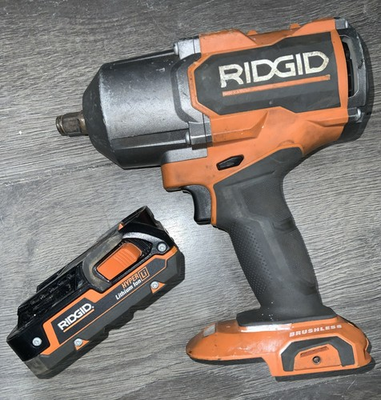 #ad RIDGID 18V Brushless Cordless 4 Mode 1 2quot; High Torque Impact Wrench And Battery $139.99