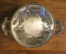 Zinnteller Zinnschale Obstschale Obstteller  D.N.L 94% Zinn Trauben Ähren