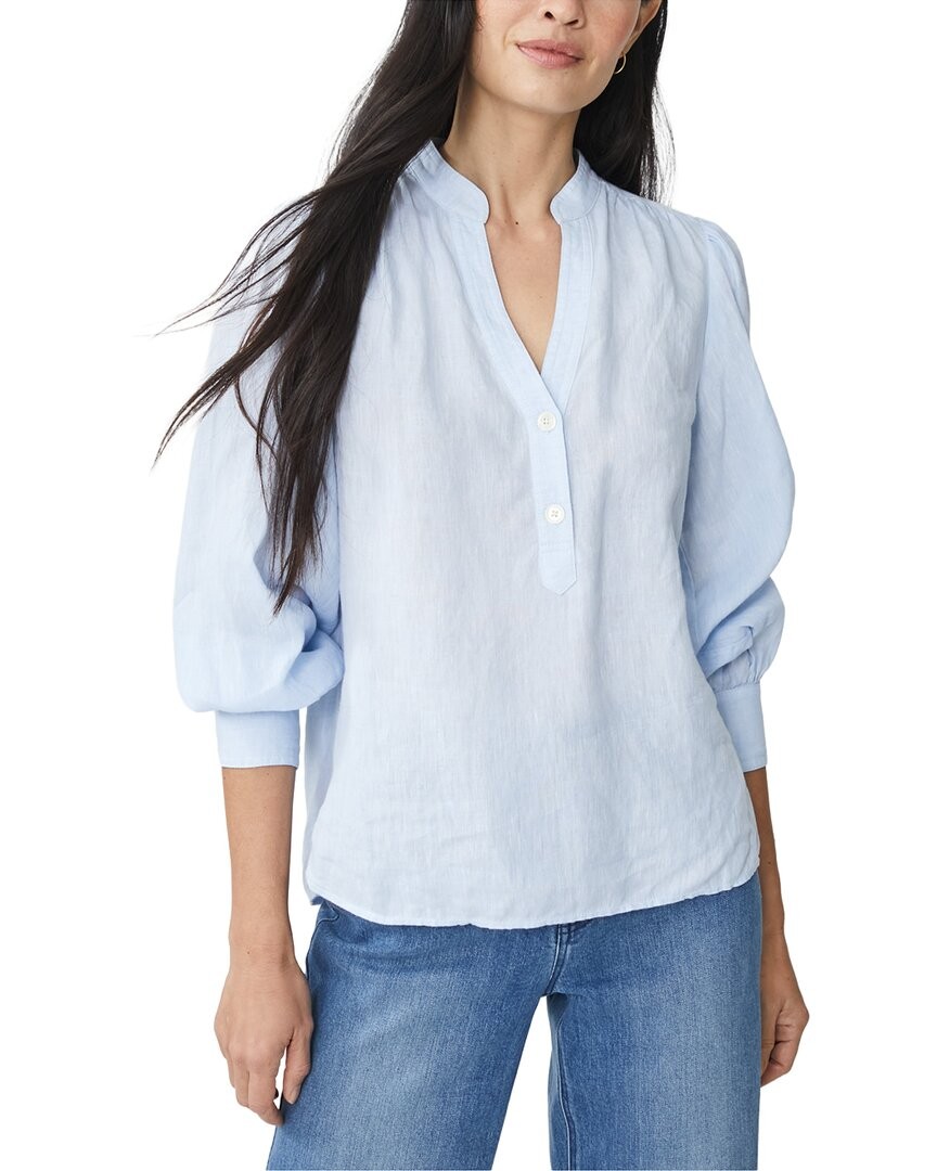 J.Mclaughlin Linen Rashell Blouse Women's Blue M
