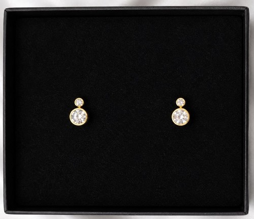Joan Rivers Classics Collection Gold Tone Double Crystal Stud Earrings