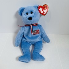 TY Beanie Baby America the Bear DOB September 11, 2001 9/11/01 With Tag