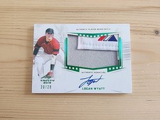 2019 Leaf Trinity Logan Wyatt Auto w/Player Worn Patch Green #20/20 #PA-LW1