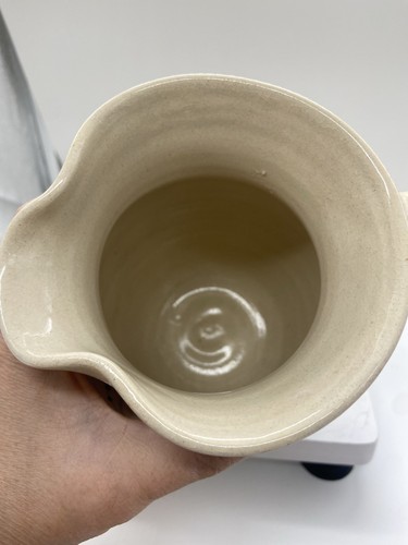 Ellis Prod Pottery Marshall Texas Pitcher Blue With Hearts Vintage - Picture 11 of 11