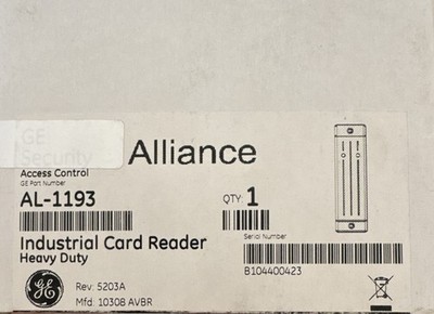 GE Security/Alliance Industrial Heavy Duty Card Reader (AL-1193)