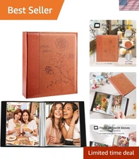 Customizable 4x6 Photo Storage - Elegant 2-Pack Brown Faux Leather Albums