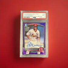 2025 Bowman Chrome Mega Box Prospect Autographs JJ Wetherholt Purple /199 PSA 9