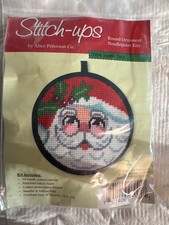 Santa Face Christmas Ornament- Stitch Ups Item 7004 Santa Face Needlepoint Kit