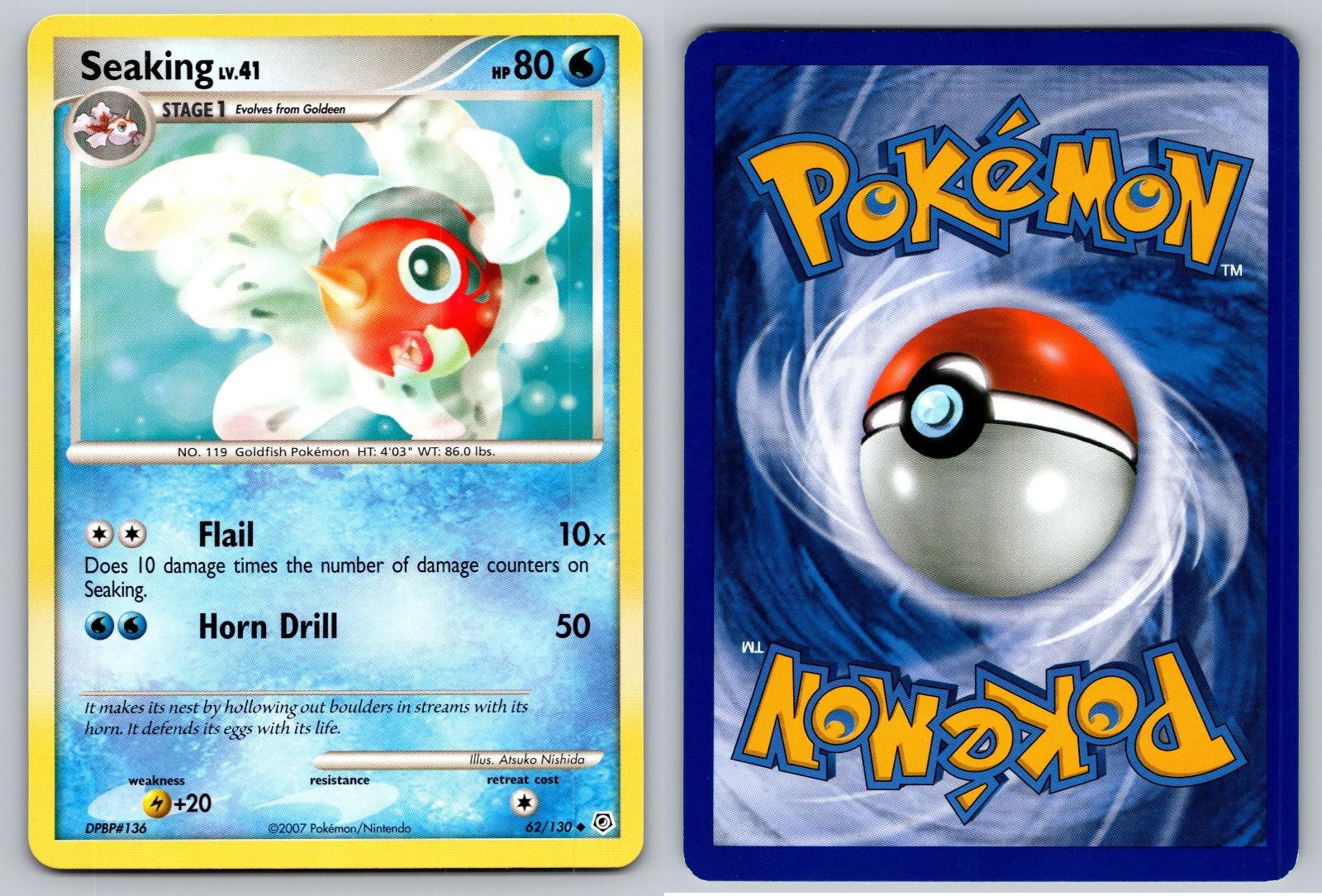 SEAKING 62/130 UNCOMMON DIAMOND & PEARL POKEMON NM/M