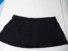 NEW ANNE COLE sz 24W Pull on swim skirt bottom coverup solid black