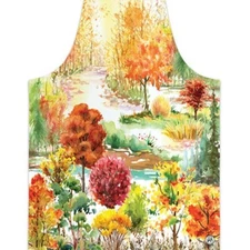Michel Design Works Orchard Breeze Chef's Cotton Apron Fall Foliage Forest