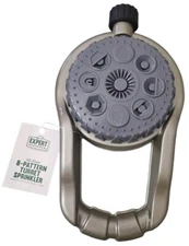 Expert Gardener 8 Pattern Turret Sprinkler Garden Farm and Lawn Green Metal Base