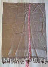 Pashmina tan beige silk blend scarf shawl NWOT