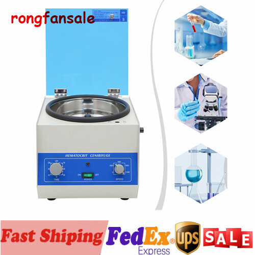 High Speed Microhematocrit Centrifuge Electric Lab Centrifuge 1500-12000 RPM NEW - Picture 1 of 20