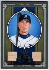 MAGGLIO ORDONEZ Diamond Kings Framed Green Dual Bat Relic Card #440 1/10