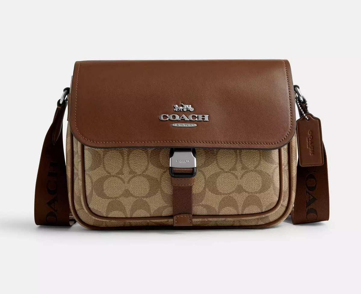 COACH ブラウン メッセンジャーバッグ Nwt Coach Pace Messenger Bag In Signature Canvas | eBay