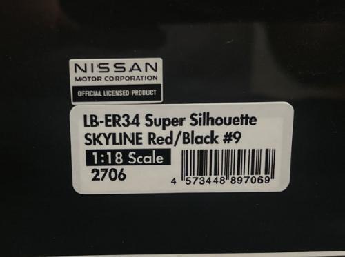 ignition model 1/18 LB-ER34 Super Silhouette SKYLINE Red ignition model 1/18 LB-ER34 Super Silhouette SKYLINE Red