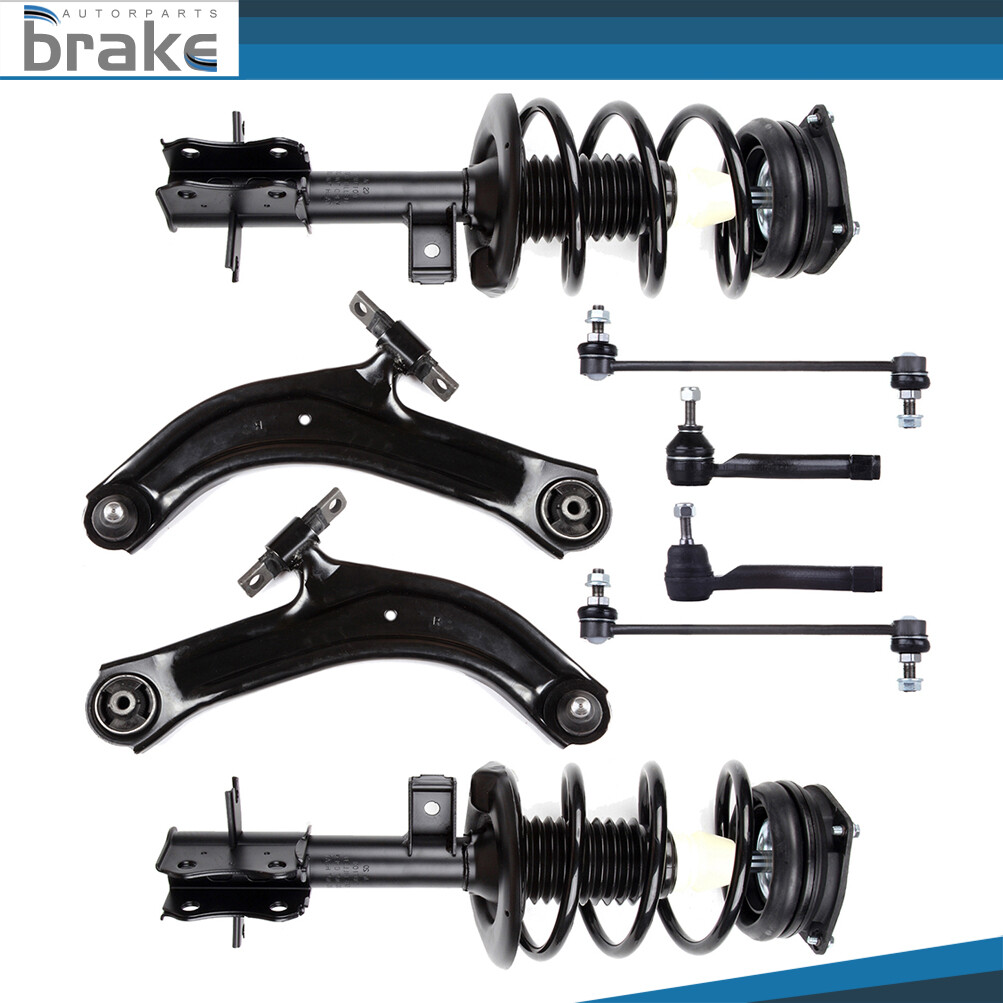 2007-2012 Nissan Sentra 2.0L Front Struts Control Arms Tie Rods Kit