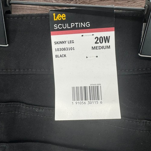 Lee Women's Plus Size Sculpting Fit Skinny Leg Mid Rise Size 20W Jean Black Pant - Picture 7 of 8