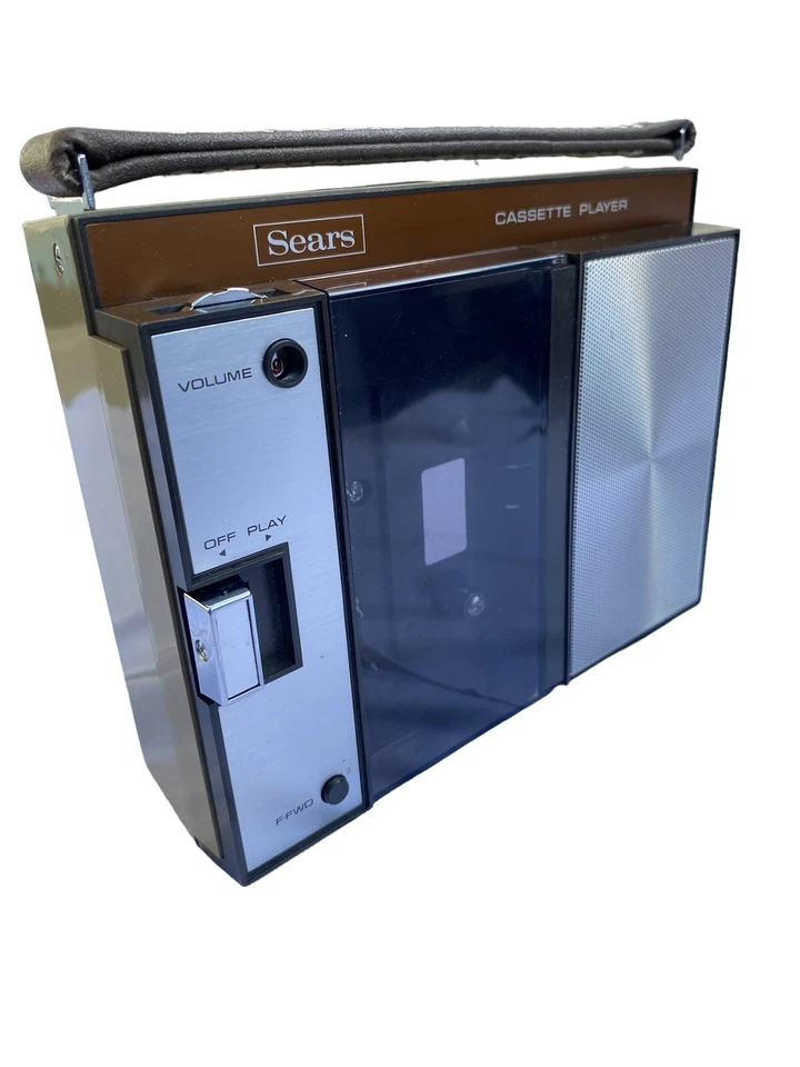 Reproductor de cassette vintage Sears con mango (sin probar) Foto 2 de 4