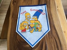 Vintage 1990 The Simpsons Felt Banner Pennant Full Family - Canadian Seller