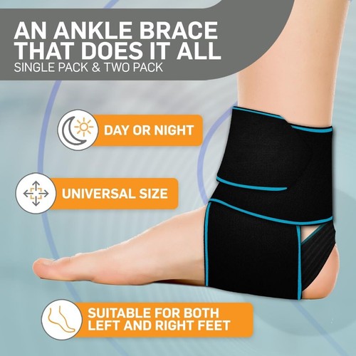 Ankle Support Wrap for Women & Men - Foot Brace & Sprained Ankle Brace, Single - Picture 6 of 6